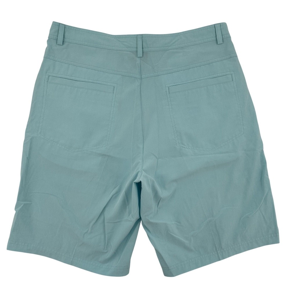 Short Par 4 Mens Size 34 Golf Shorts  Light Blue Performance Stretch Flat Front